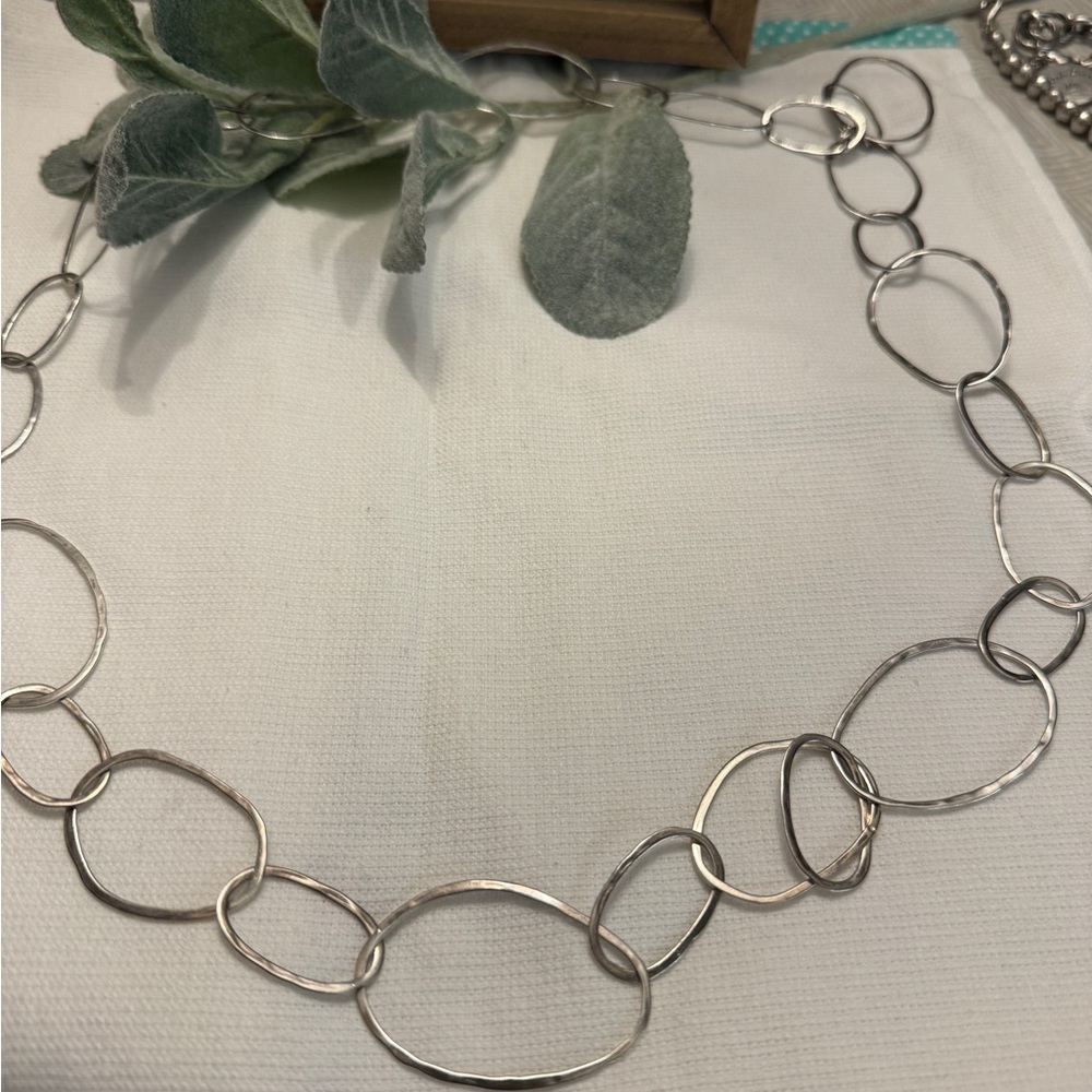SILPADA STERLING SILVER HAMMERED BUBBLE UP NECKLACE